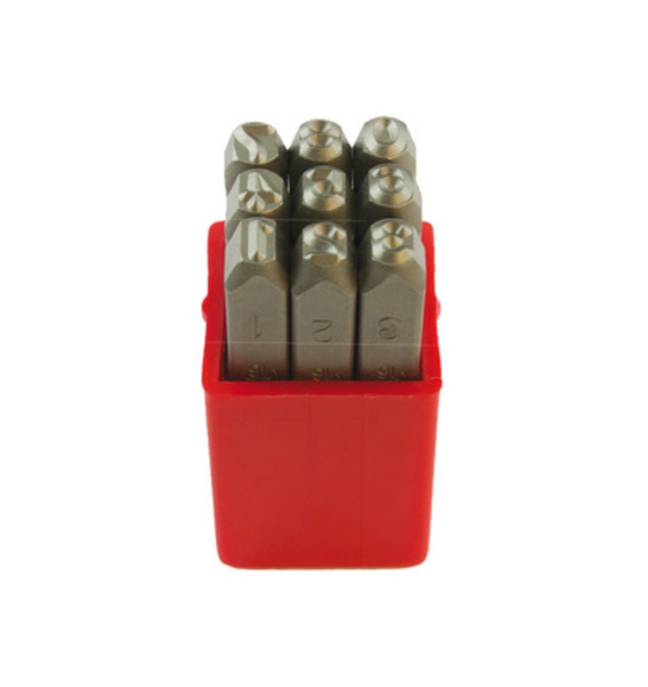 PUNZONI IN ACCIAIO SERIE 9 NUMERI 8X75 MM