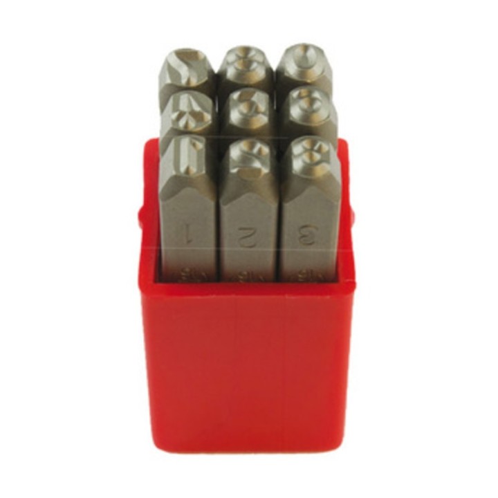 PUNZONI IN ACCIAIO SERIE 9 NUMERI 8X75 MM
