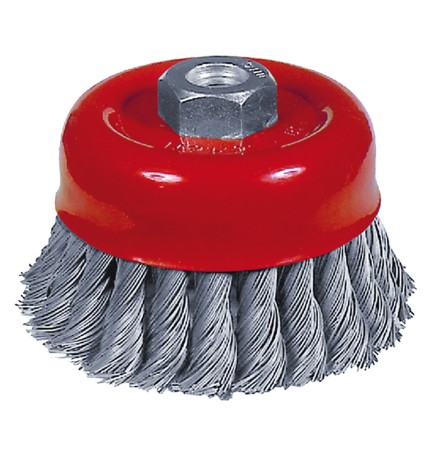 SPAZZOLA A TAZZA PER SMERIGLIATRICE filo 0,50 mm - Ø 100 mm