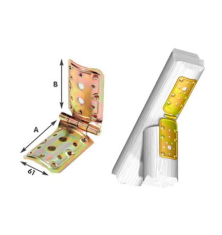 PIASTRA 914 CERNIERA PALI TONDI ACC TROP 98X 98 MM