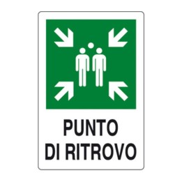 TARGA PUNTO DI RITROVO 300X200 ALLUMINIO NORMA EU