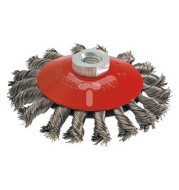 SPAZZOLA CIRCOLARE CONICA ø mm 100 foro M 14