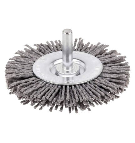 SPAZZOLA CIRCOLARE CON GAMBO Ø mm 75 - spessore fili 10 mm