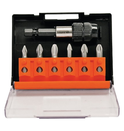 PORTAINSERTO CON INSERTI PHILLIPS E POZIDRIV 7 pz