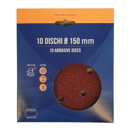 DISCO ABRASIVO VELCRO 6 FORI D 150 MM GR 80 CF 10