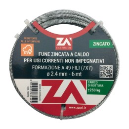 FUNE ACCIAIO ZINCATO ANTIGIRO 133F D 3 25 M
