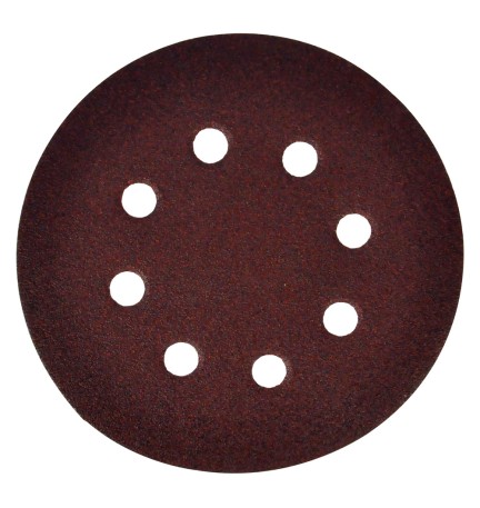 DISCO IN CARTA VELCRATO 'P64E' 8 FORI ø mm 125 x 0 - grana 120