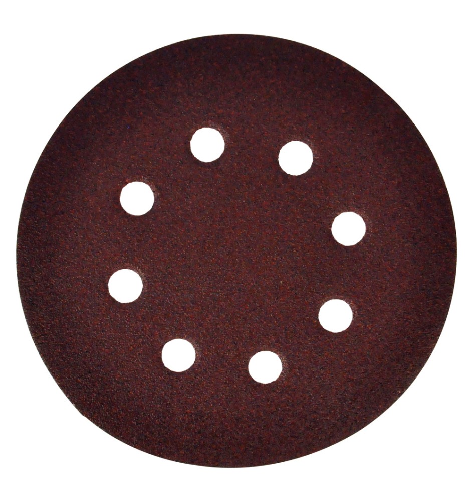 DISCO IN CARTA VELCRATO 'P64E' 8 FORI ø mm 125 x 0 - grana 180