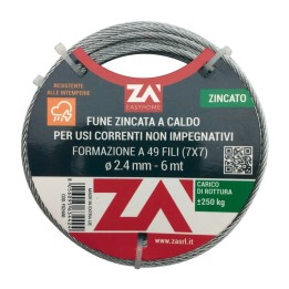 FUNE ACCIAIO ZINCATO ANTIGIRO 133F D 5 25 M