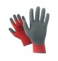 GUANTI NYLON/LATTICE ROSSO/GRIGIO TG. 8