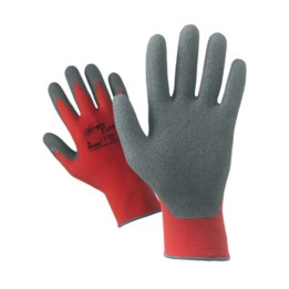 GUANTI NYLON/LATTICE ROSSO/GRIGIO TG. 9