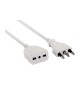 PROLUNGA LINEARE 5 M SEZ 3X1 16A BIPASSO BIANCO*