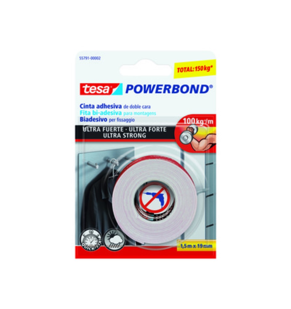 NASTRO BIADESIVO TESA POWERBOND 19MMX1,5M