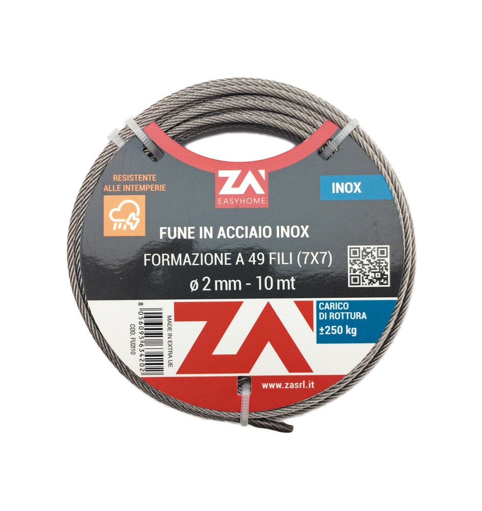 FUNE ACCIAIO INOX 49F D 3 MM 10 M