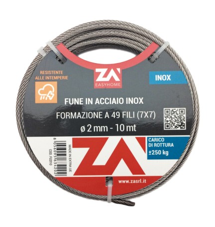 FUNE ACCIAIO INOX 49F D 6 MM 10 M