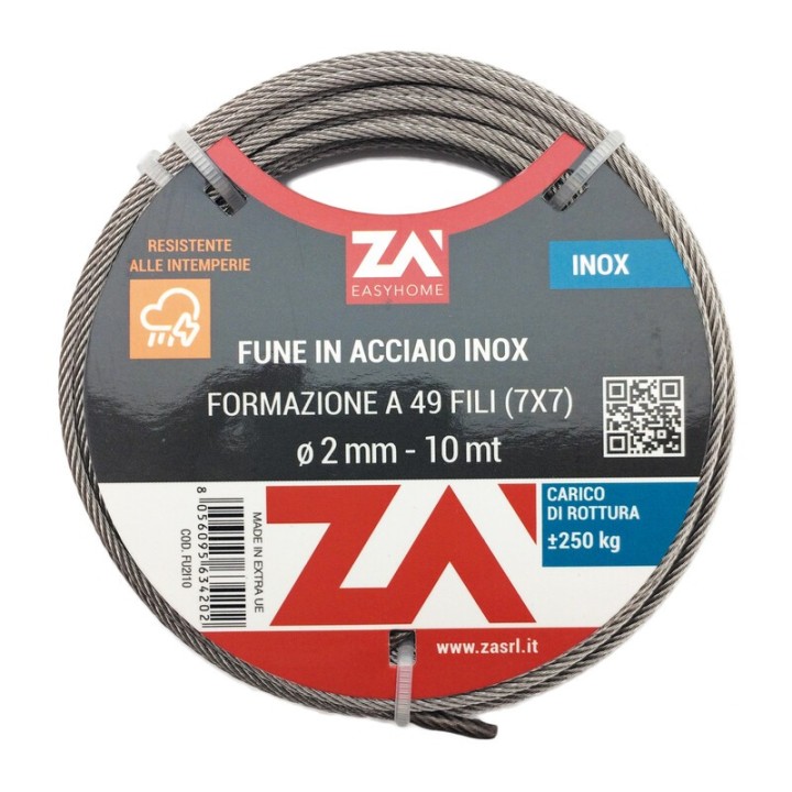 FUNE ACCIAIO INOX 49F D 6 MM 10 M