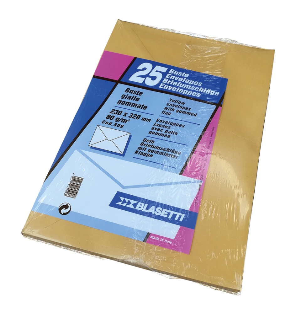 BUSTA DA LETTERA 18 x 24 gialla - s/finestra 25 pz