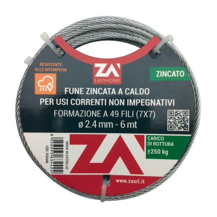 FUNE ACCIAIO ZINCATO 7F D 0,9 MM 25 M