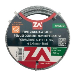 FUNE ACCIAIO ZINCATO 19F D 1,2 MM 25 M