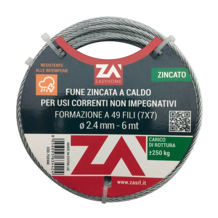 FUNE ACCIAIO ZINCATO 42F D 1,5 MM 25 M