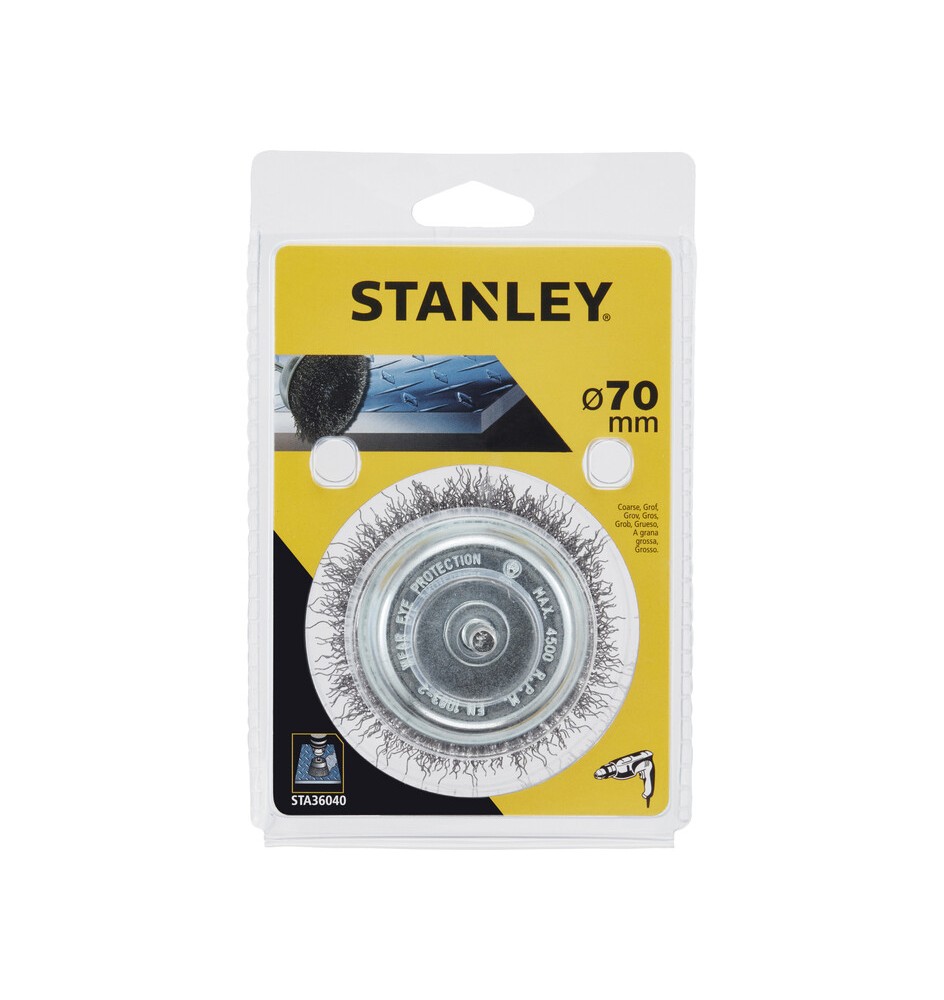 STANLEY STA36040 SPAZZOLA ACCIAIO A TAZZA D 75