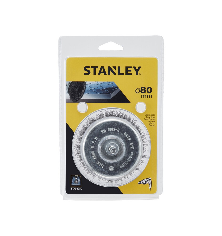 STANLEY STA36050 SPAZZOLA ACCIAIO A TAZZA D 85