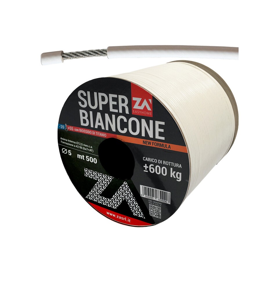 FILO STENDIBIANCHERIA SUPERBIANCONE ACC ZIN 5 MM