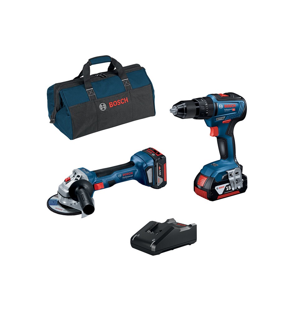 BOSCH-B KIT TRAPANO + SMERIGLIATRICE 18V 125MM