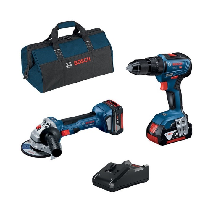 BOSCH-B KIT TRAPANO + SMERIGLIATRICE 18V 125MM