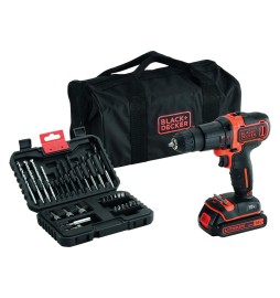 TRAPANO AVVITATORE A BATTERIA CON PERCUSSIONE 'BDCHD18S32-QW' 18V - 1,5 ah Litio