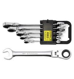 SERIE CHIAVI COMBINATE A CRICCHETTO SNODATE 5 pezzi