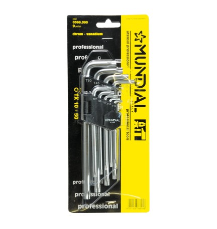 CHIAVI TORX IN SERIE CON FORO (T10-T50) 9 pezzi