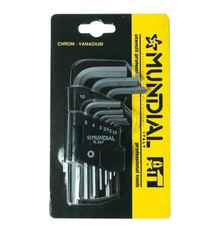 CHIAVI ESAGONALI IN SERIE (1,5-10) 9 pezzi