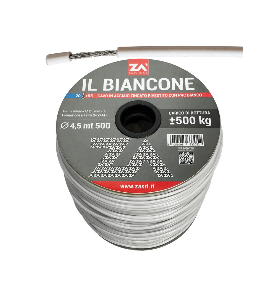 FILO STENDIBIANCHERIA BIANCONE ACC ZIN D 4,5 MM