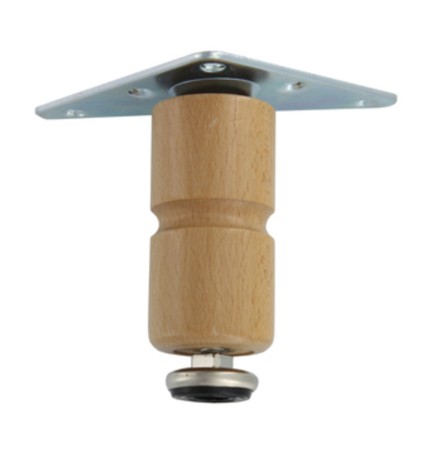 PIEDINO LEGNO PIASTRA MOBILE 100 MM CHIARO*