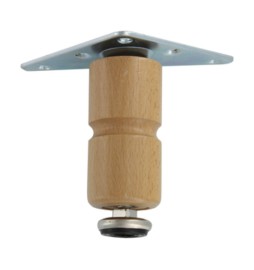 PIEDINO LEGNO PIASTRA MOBILE 200 MM CHIARO*