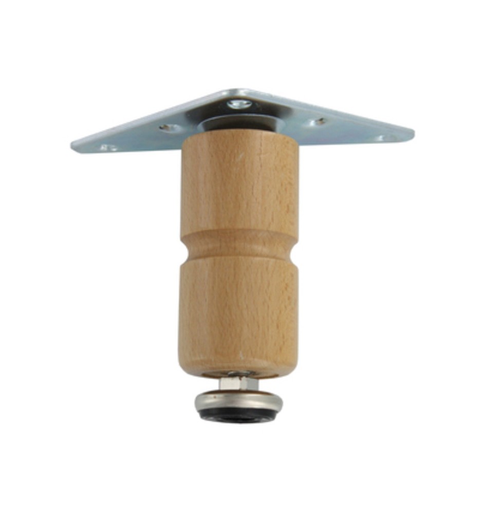 PIEDINO LEGNO PIASTRA MOBILE 150 MM CHIARO*
