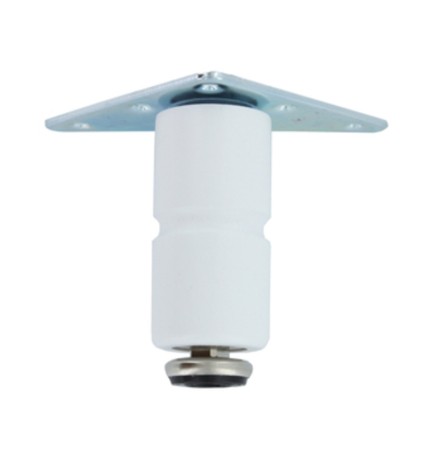 PIEDINO LEGNO PIASTRA MOBILE 100 MM BIANCO*