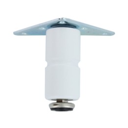 PIEDINO LEGNO PIASTRA MOBILE 150 MM BIANCO*