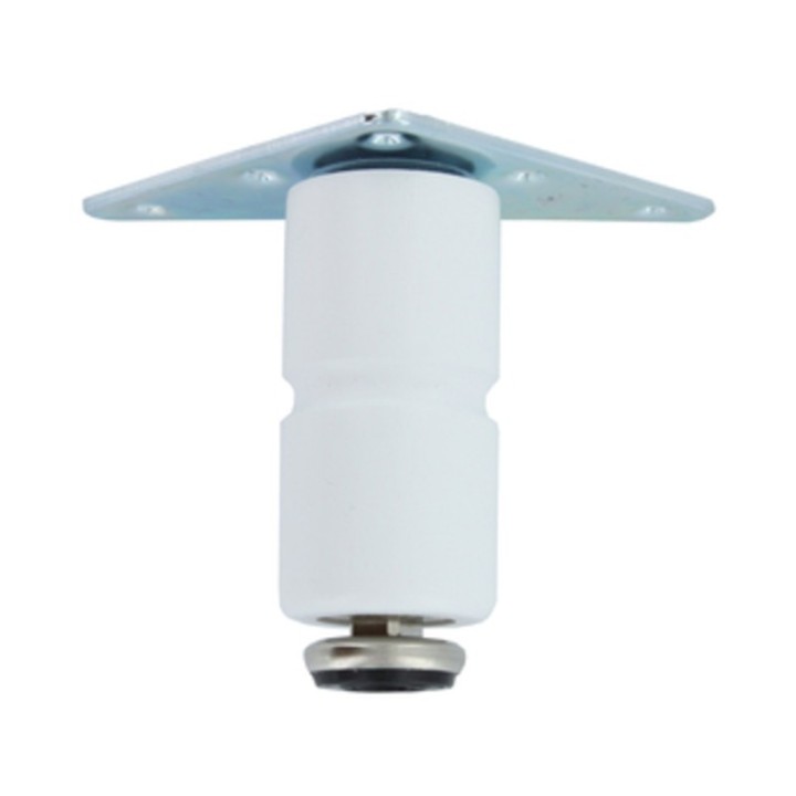 PIEDINO LEGNO PIASTRA MOBILE 150 MM BIANCO*