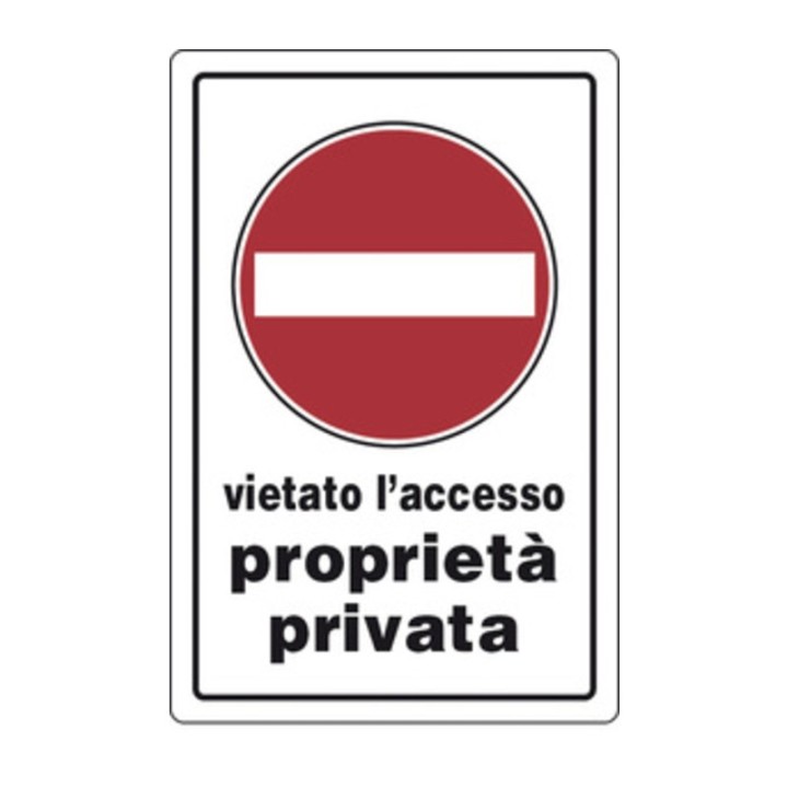 TARGA SEGNALETICA PROPRIETA PRIVATA VIET. ACCES.