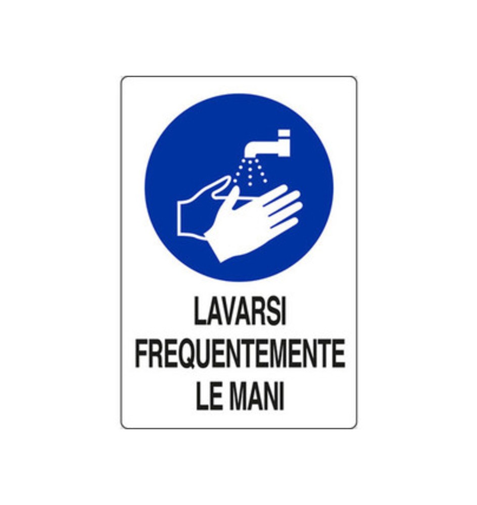 TARGA 20X30 LAVARSI FREQUENTEMENTE LE MANI