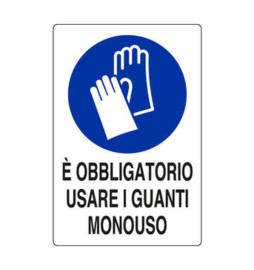 TARGA 20X30 EOBBL.USARE GUANTI MONOUSO
