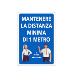 ETIC.ADES.30X20 MANTENERE DIST. MINIM. DI 1MT