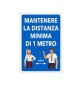 ETIC.ADES.30X20 MANTENERE DIST. MINIM. DI 1MT