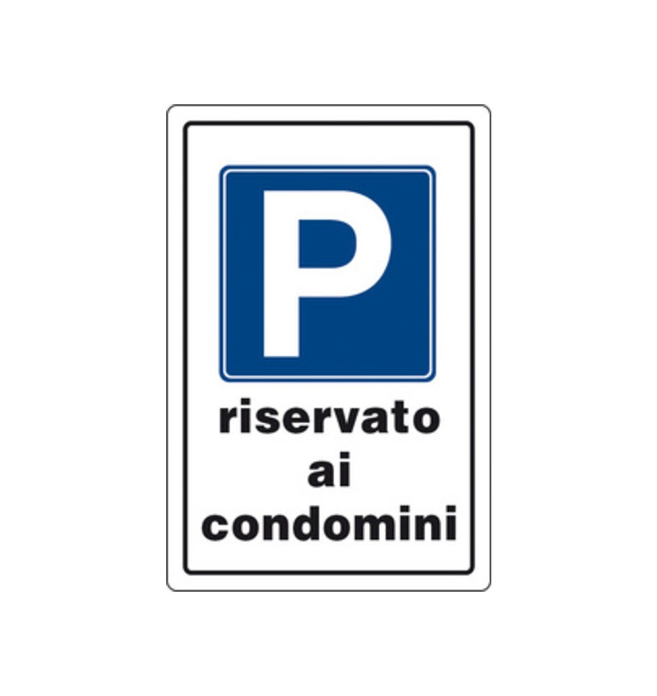 TARGA SEGNALETICA PARCHEGGIO RISERVATO CONDOMINI