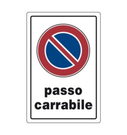 TARGA SEGNALETICA PASSO CARRABILE