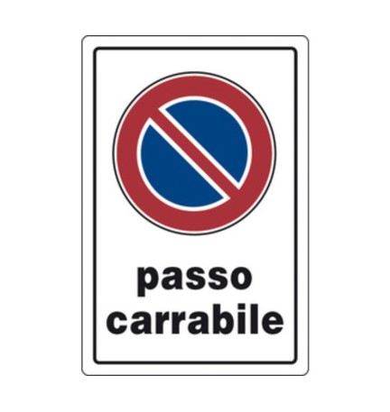 TARGA SEGNALETICA PASSO CARRABILE