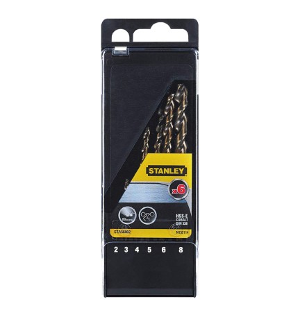 PUNTA PER METALLO HSS-E COBALTO IN SET set 6 pz (da mm 2 a 8)