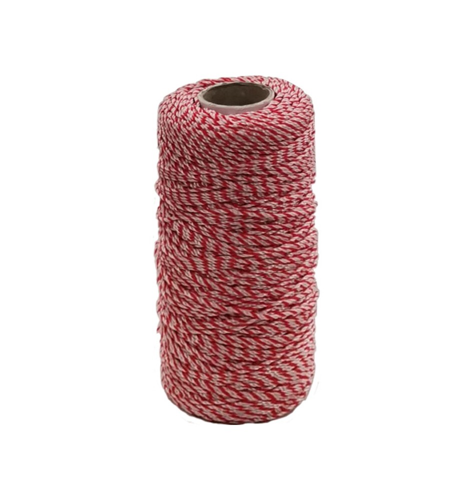 LENZA P/MURATORE IN PP BIANCO ROSSO 200 M